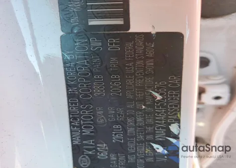 2015 Kia Forte Lx z USA, uszkodzony, nr VIN KNAFX4A64F5295676